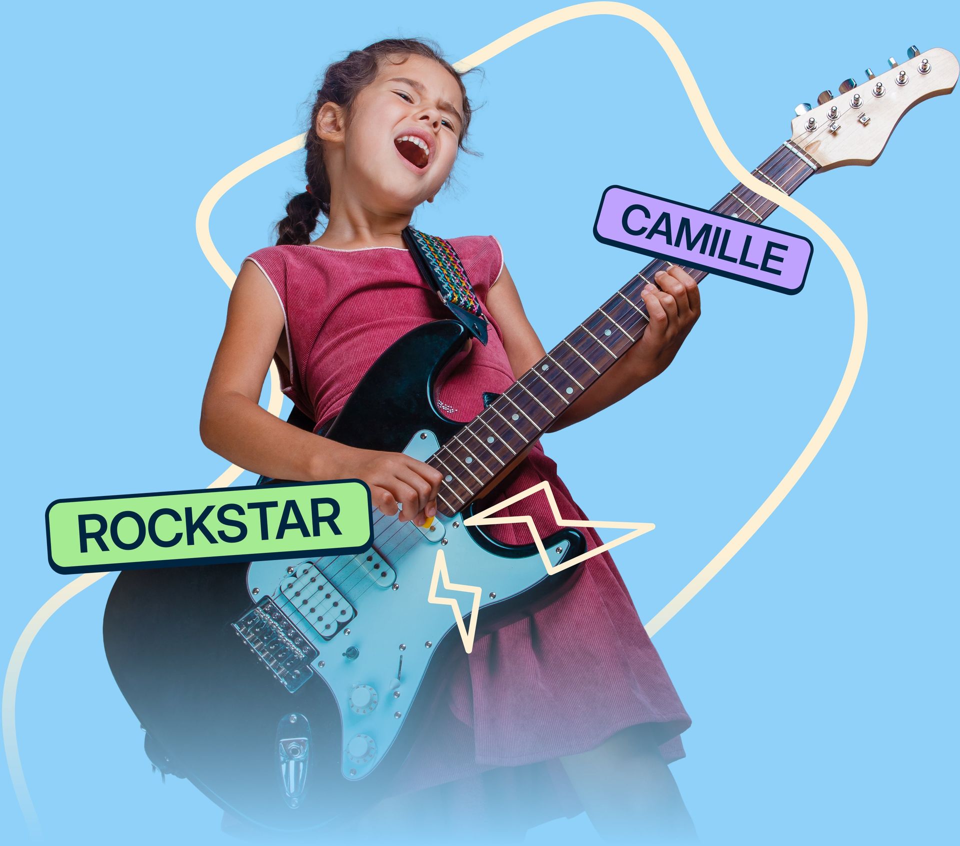 Jeune fille jouant de la guitare